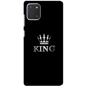 Чехол (Корона на чёрном фоне) для Самсунг Нот 10 Лайт (KING)