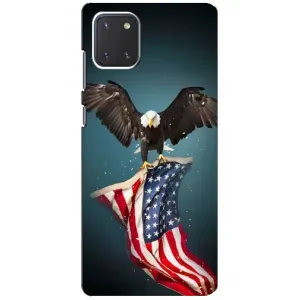 Чехол Флаг USA для Samsung Galaxy Note 10 Lite (Орел и флаг)