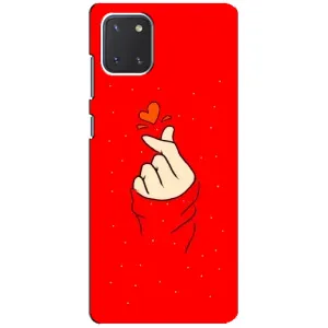 Чохол (Знак сердечка) для Samsung Galaxy Note 10 Lite (Сердечко на червоному)