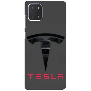 Силіконовий бампер з картинкою машини на Samsung Galaxy Note 10 Lite (Logo TESLA)