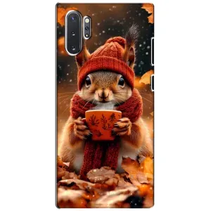 Друкований чохол 'Звірята з кавою' для Samsung Galaxy Note 10 Plus (Білка з кавою)