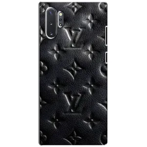 Текстурный Чехол Louis Vuitton для Самсунг Нот 10 Плюс (Черный ЛВ)