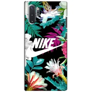 Силіконовый Чохол на Samsung Galaxy Note 10 Plus з картинкою НАЙК (Квітковий Nike)