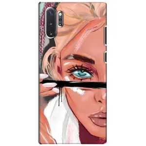 Силиконовый Чехол на Samsung Galaxy Note 10 Plus с картинкой Стильных Девушек (Девушка и ресницы)