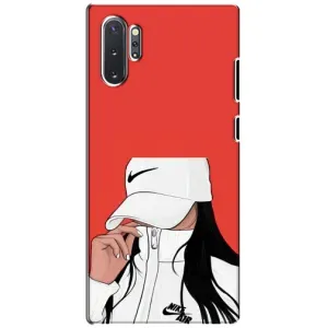Силиконовый Чехол на Samsung Galaxy Note 10 Plus с картинкой Стильных Девушек (Девушка Nike)