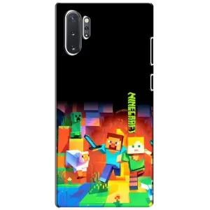 Чехлы для Samsung Galaxy Note 10 Plus (Персонажи Майн Крафт) (Герой Майнкрафт)