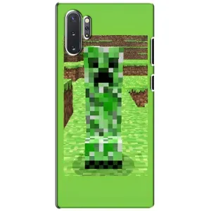 Чехлы для Samsung Galaxy Note 10 Plus (Персонажи Майн Крафт) (Крипер 2)
