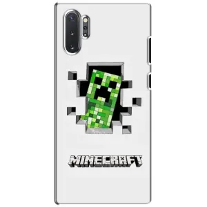Чехлы для Samsung Galaxy Note 10 Plus (Персонажи Майн Крафт) (Крипер)