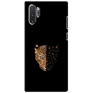 Чехол с леопардовым принтом на Samsung Galaxy Note 10 Plus (Леопард на черном)