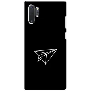 Чехол с картинками на черном фоне для Samsung Galaxy Note 10 Plus (Самолетик)