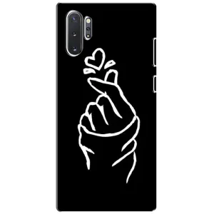 Чохол (Знак сердечка) для Samsung Galaxy Note 10 Plus (Сердечко на чорному)