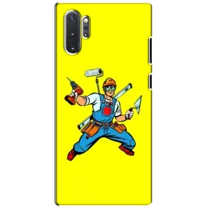 Силиконовый бампер (Работники) на Samsung Galaxy Note 10 Plus (Строитель)