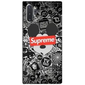 Чехол с Брендами одежды на Самсунг Нот 10 Плюс (Supreme Маус)