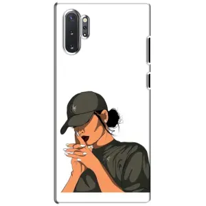 Силиконовый Чехол на Samsung Galaxy Note 10 Plus с картинкой Стильных Девушек (В зеленом)