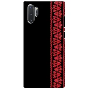 Силіконовый Чохол на Samsung Galaxy Note 10 Plus з картинкой Вишиванки (Вишиванка на чорному)