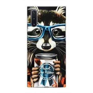 Силиконовый Чехол с Енотами на Samsung Galaxy Note 10 (Енот в очках)
