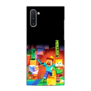 Чехлы для Samsung Galaxy Note 10 (Персонажи Майн Крафт) (Герой Майнкрафт)