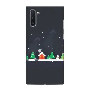 Силиконовый бампер на рождество для Samsung Galaxy Note 10 (Город зимний)