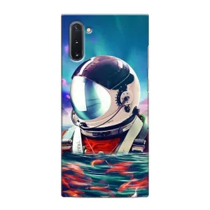 Силиконовый Чехол с принтом "Космонавты" на Samsung Galaxy Note 10 (Космонавт в воде)