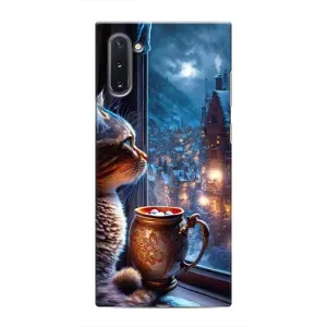 Чехлы на Новый Год Samsung Galaxy Note 10 (Кот новогодний)