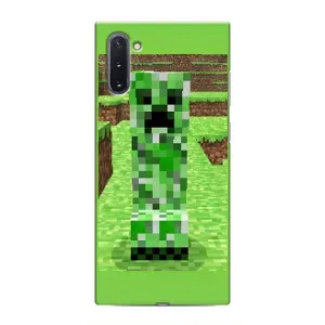 Чехлы для Samsung Galaxy Note 10 (Персонажи Майн Крафт) (Крипер 2)