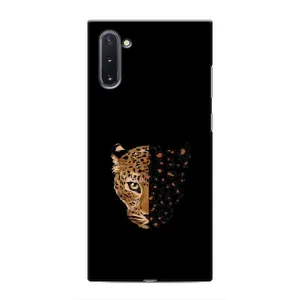 Чехол с леопардовым принтом на Samsung Galaxy Note 10 (Леопард на черном)