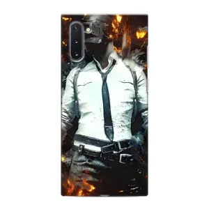 Силиконовый чехол с картинкой "Герой Pubg" на Samsung Galaxy Note 10 (Man Пубг)