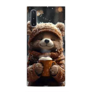 Печатный чехол «Зверята с кофе» для Samsung Galaxy Note 10 (Медвежонок с кофе)