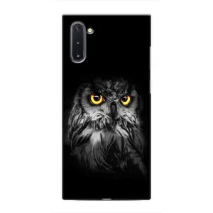 Чехлы с принтом СОВЫ для Samsung Galaxy Note 10 (Сова на чёрном)
