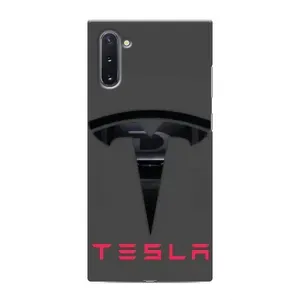 Силіконовий бампер з картинкою машини на Samsung Galaxy Note 10 (Logo TESLA)