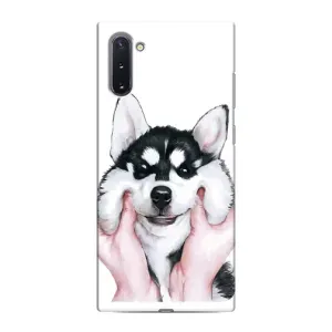 Бампер для Samsung Galaxy Note 10 с картинкой "Песики" (Собака Хаски)