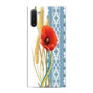 Силиконовый Чехол на Samsung Galaxy Note 10 с картинкой Вышиванки (Вышиванка с цветком)