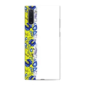 Силиконовый Чехол на Samsung Galaxy Note 10 с картинкой Вышиванки (Желто-синяя вышиванка)