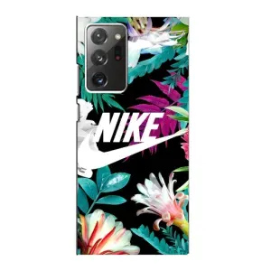 Силиконовый Чехол на Samsung Galaxy Note 20 Ultra с картинкой Nike (Цветочный Nike)