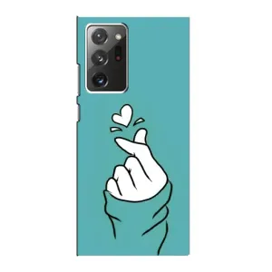 Чехлы (Знак сердечка) на Samsung Galaxy Note 20 Ultra (Сердечко на бирюзовом)