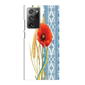 Силиконовый Чехол на Samsung Galaxy Note 20 Ultra с картинкой Вышиванки (Вышиванка с цветком)