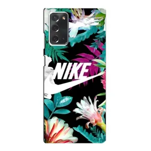 Силіконовый Чохол на Samsung Galaxy Note 20 з картинкою НАЙК (Квітковий Nike)