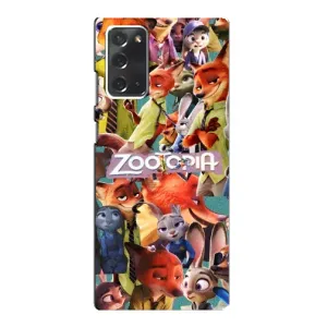 Силіконовий чохол з принтом Зоотрополіс для Samsung Galaxy Note 20 (Колаж героїв)