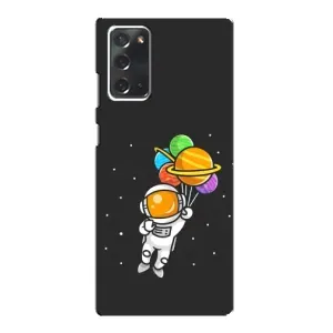 Силіконовый Чохол з принтом "Космонавти" на Samsung Galaxy Note 20 (Космонавт з кульками)