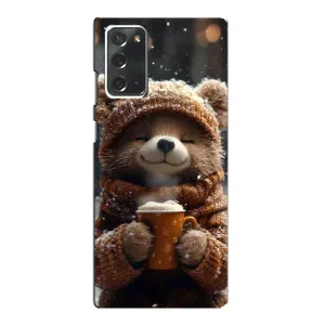 Печатный чехол «Зверята с кофе» для Samsung Galaxy Note 20 (Медвежонок с кофе)