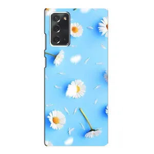 Чехол с Цветами для Samsung Galaxy Note 20 (ромашки на голубом)