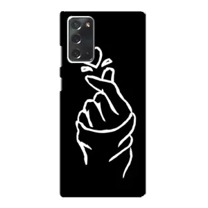 Чохол (Знак сердечка) для Samsung Galaxy Note 20 (Сердечко на чорному)