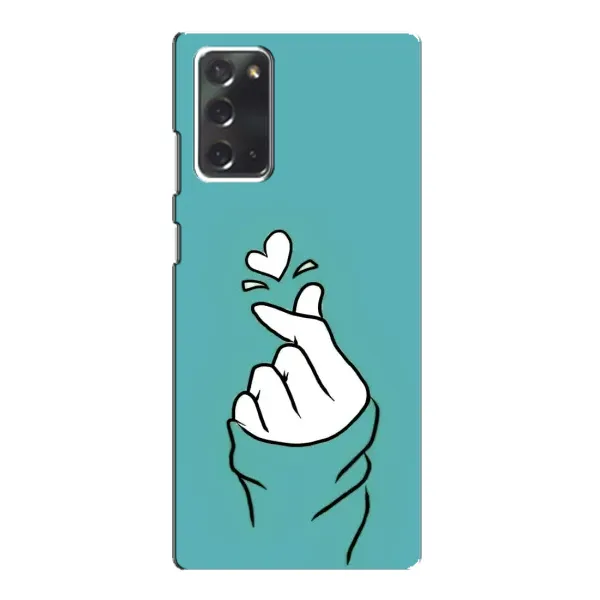 Чехол с рисунком «Сердечко на бирюзовом» для Samsung Galaxy Note 20 Чехол с рисунком «Сердечко на бирюзовом» для Samsung Galaxy Note 20