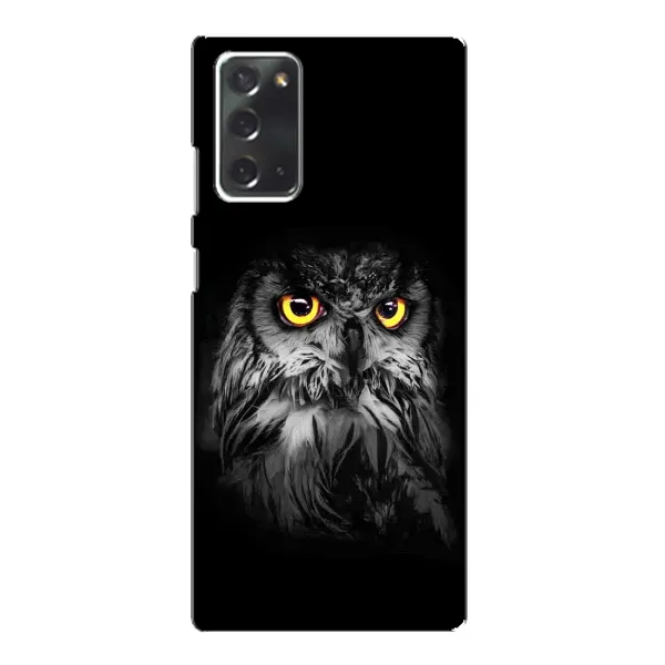 Чехол с рисунком «Сова на чёрном» для Samsung Galaxy Note 20 Чехол с рисунком «Сова на чёрном» для Samsung Galaxy Note 20