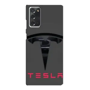 Силиконовый бампер с картинкой машины на Samsung Galaxy Note 20 (Logo TESLA)