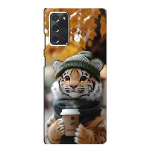 Печатный чехол «Зверята с кофе» для Samsung Galaxy Note 20 (Тигр с кофе)