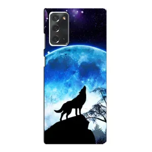 Чехол с Волком на Samsung Galaxy Note 20 (Воет на луну)