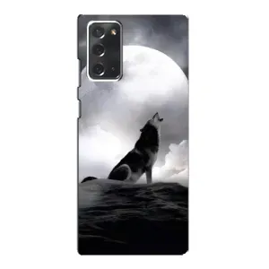 Чехол с Волком на Samsung Galaxy Note 20 (Волк и луна)