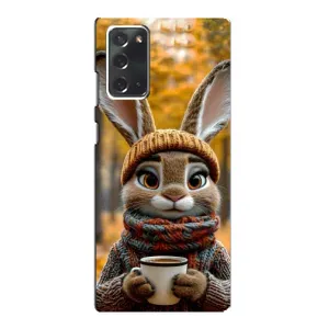 Печатный чехол «Зверята с кофе» для Samsung Galaxy Note 20 (Зайчик с кофе)