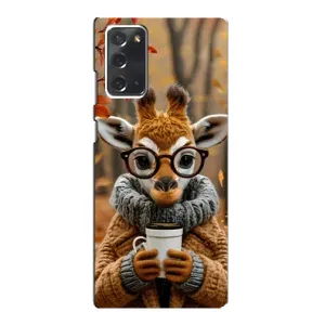 Печатный чехол «Зверята с кофе» для Samsung Galaxy Note 20 (Жираф с кофе)